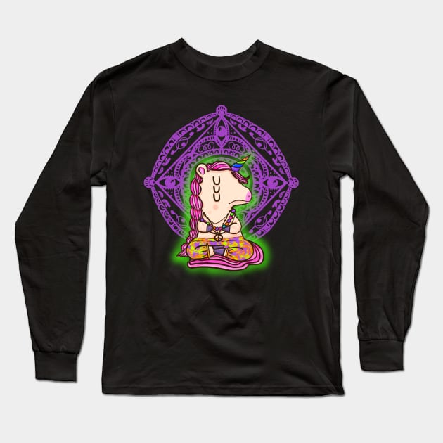 Psychedelic Unicorn Long Sleeve T-Shirt by Fluffymafi